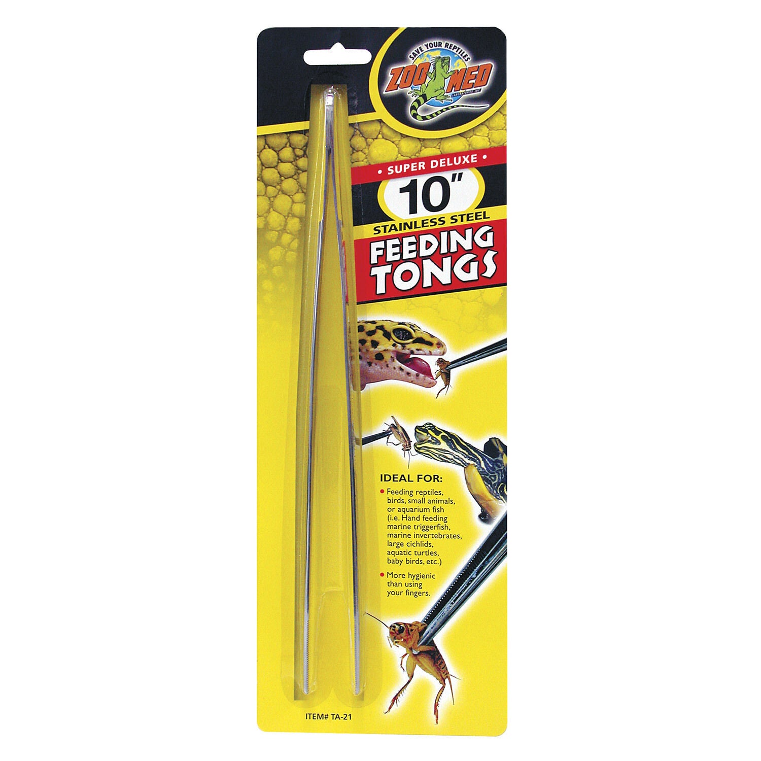 Super Deluxe 10" Stainless Steel Feeding Tongs For Reptiles