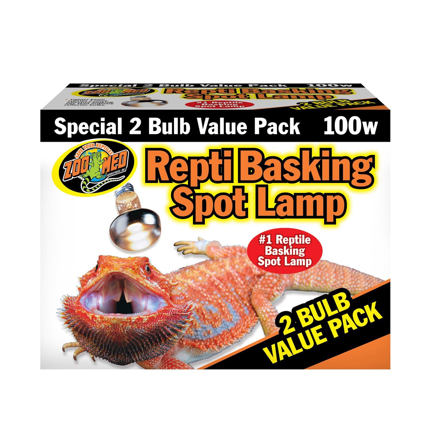Zoo Med Basking Spot Lamp For Reptiles - Value Pack, 100-Watts