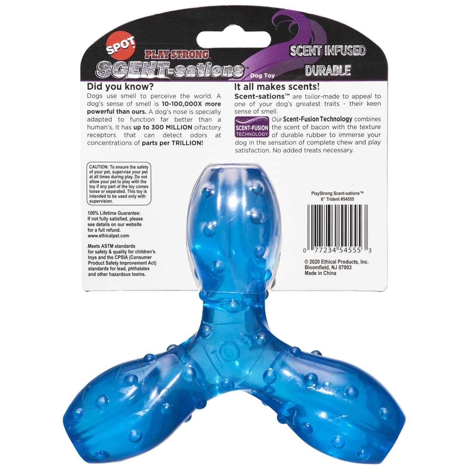 Spot Play Strong Scent-Sation Trident Bacon Flavored Dog Toy