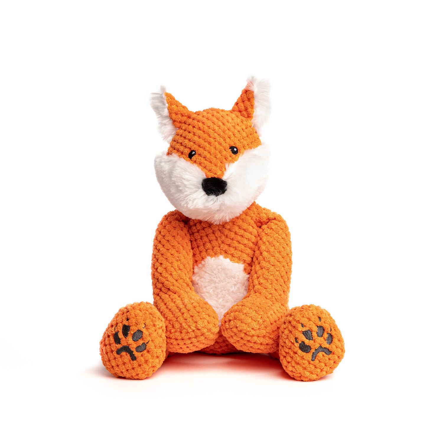 Fabdog Floppy Fox Plush Squeaky Dog Toy, 10"