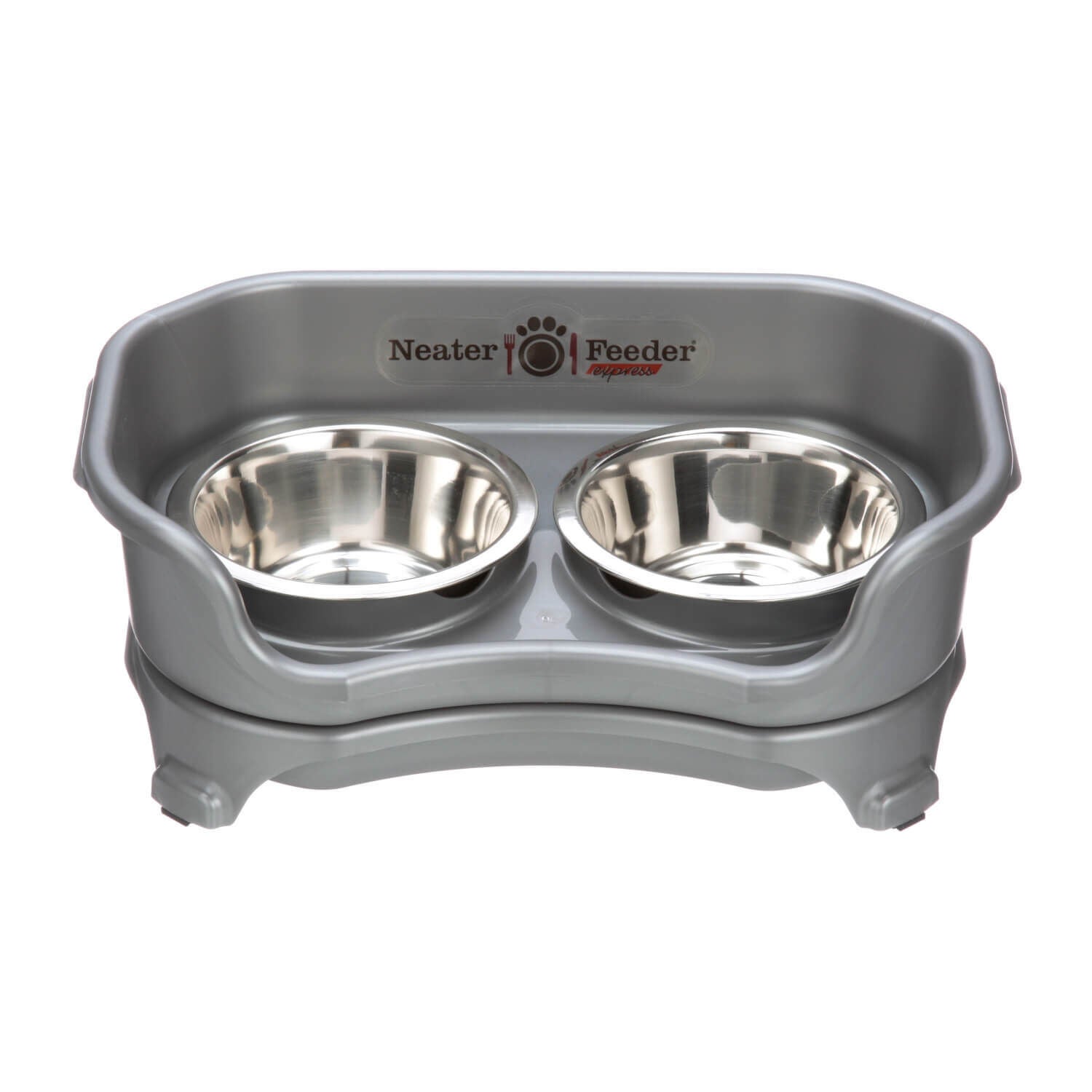 Neater Pets Neater Feeder Express Elevated Mess-Proof Bowls For Small Dogs, Gunmetal