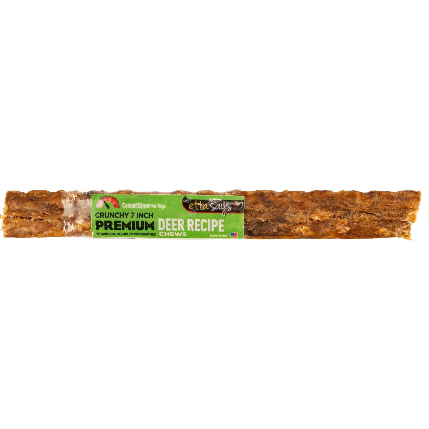 Etta Says! Premium Crunchy Deer Chew Dog Treats, 7In