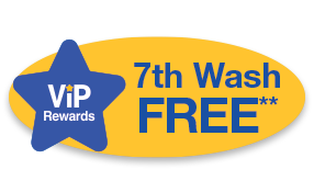Image showcasing a special offer: the seventh wash is free for VIP customers.